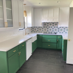 Freshly painted white kitchen cabinets in Oklahoma City