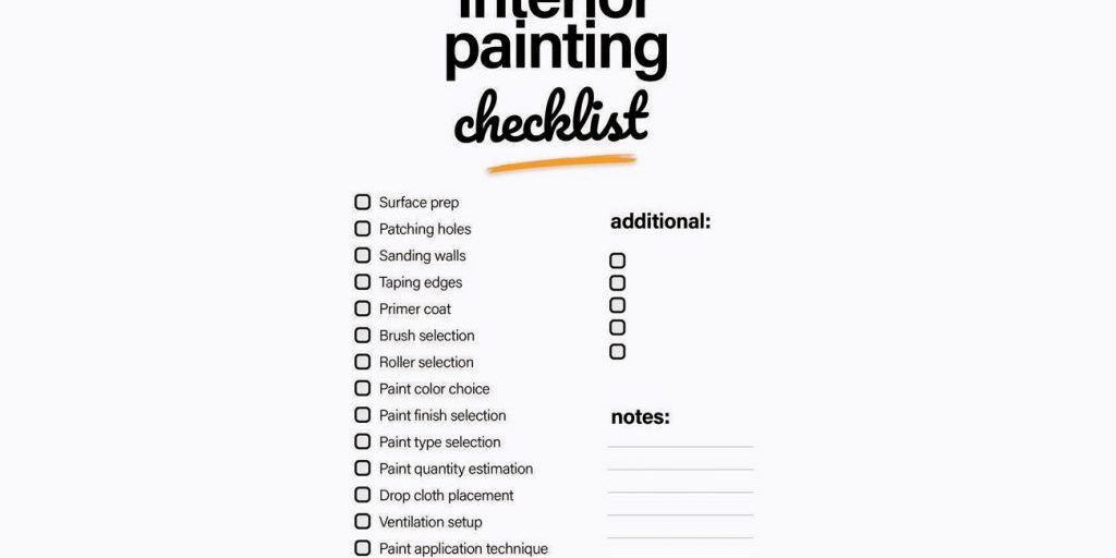 Interior painting checklist